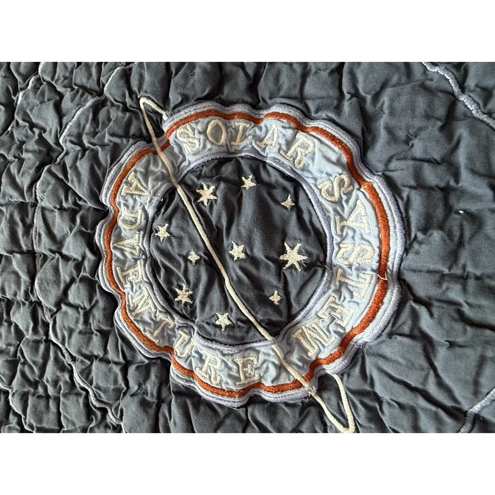 2x Pottery Barn The Land of Nod‎ Solar System Standard Shams Planets Blue Cotton